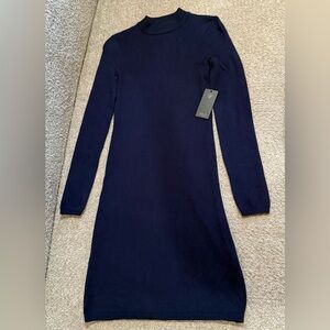Guess Navy Blue Long Sleeve Sweater Dress